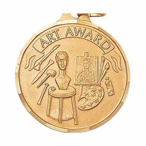 1-1/4 Inch Die-Struck Art Award Medal in Gold, Silver, or Bronze