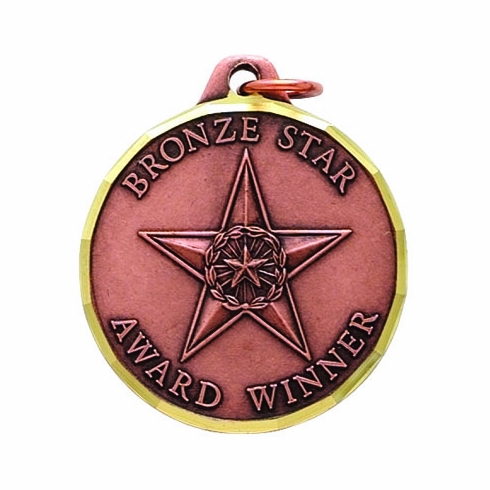 1-1/4 Inch Die-Struck Bronze Star Award Winner Medal in Bronze