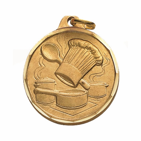 1-1/4 Inch Die-Struck Culinary Arts Themed Medal in Gold, Silver, or Bronze