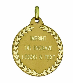 1-1/4 Inch Die-Struck Medal with Blank Wreath Engraving in Gold, Silver, or Bronze