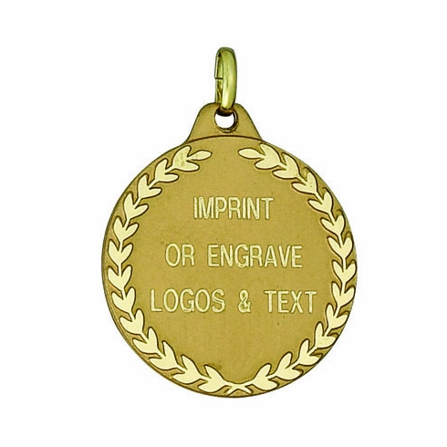 1-1/4 Inch Die-Struck Medal with Blank Wreath Engraving in Gold, Silver, or Bronze