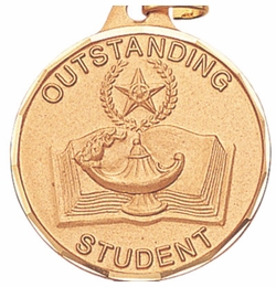 1-1/4 Inch Die-Struck Outstanding Student Medal in Gold