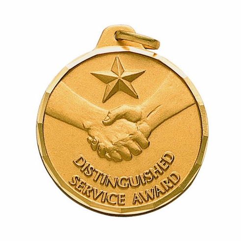 1-1/4 Inch Die-Struck Distinguished Service Award Medal in Gold