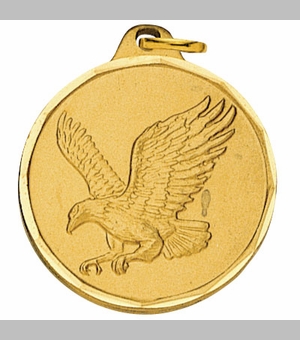1-1/4 Inch Die-Struck Eagle Themed Medal in Gold, Silver, or Bronze