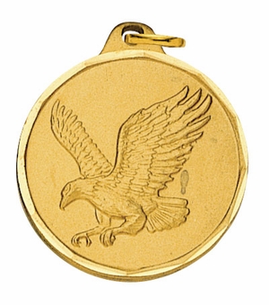 1-1/4 Inch Die-Struck Eagle Themed Medal in Gold, Silver, or Bronze
