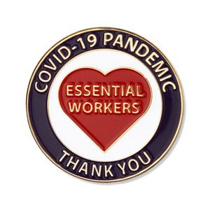 1-1/4 INCH ESSENTIAL WORKERS COVID-19 PANDEMIC "THANK YOU" LAPEL PIN
