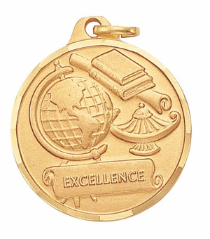 1-1/4 Inch Die-Struck Excellence Medal in Gold