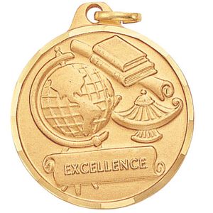 1-1/4 Inch Die-Struck Excellence Medal in Gold