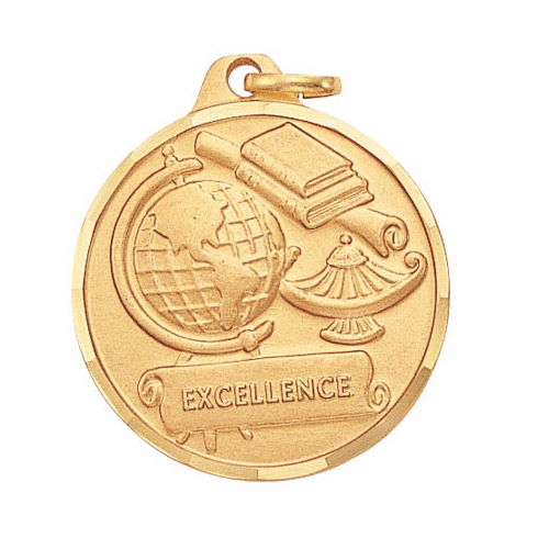 1-1/4 Inch Die-Struck Excellence Medal in Gold