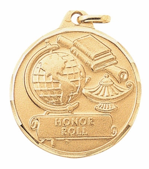 1-1/4 Inch Die-Struck Honor Roll Medal in Gold