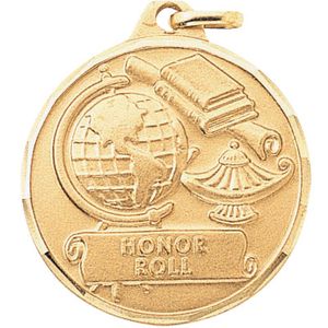 1-1/4 Inch Die-Struck Honor Roll Medal in Gold
