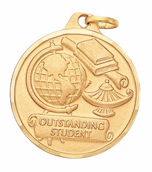 1-1/4 Inch Die-Struck Outstanding Student Medal in Gold