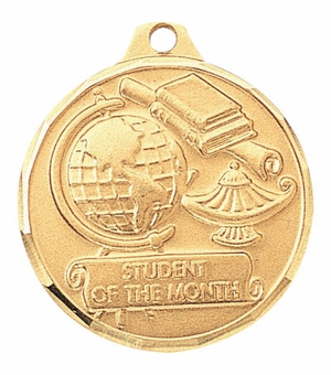 1-1/4 Inch Die-Struck Student of the Month Medal in Gold