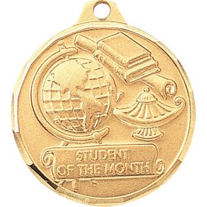 1-1/4 Inch Die-Struck Student of the Month Medal in Gold