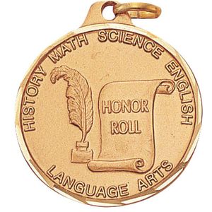 1-1/4 Inch Die-Struck Honor Roll Medal in Gold