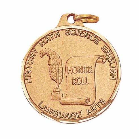 1-1/4 Inch Die-Struck Honor Roll Medal in Gold