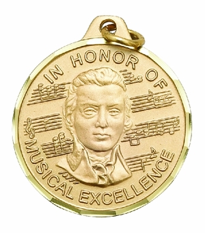 1-1/4 Inch Die-Struck Musical Excellence Medal in Gold, Silver, or Bronze