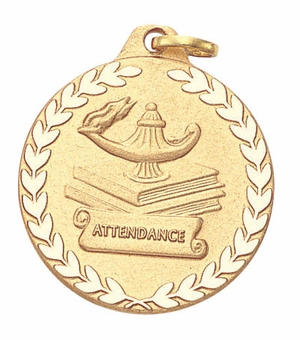 1-1/4 Inch Attendance Medal in Gold