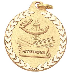 1-1/4 Inch Attendance Medal in Gold