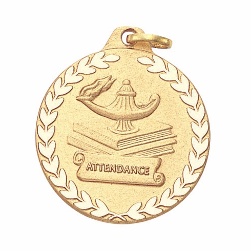 1-1/4 Inch Attendance Medal in Gold