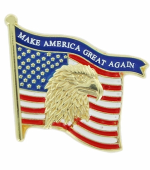 1-1/4 INCH "MAKE AMERICA GREAT AGAIN" EAGLE FLAG LAPEL PIN