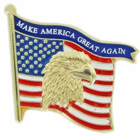 1-1/4 INCH "MAKE AMERICA GREAT AGAIN" EAGLE FLAG LAPEL PIN