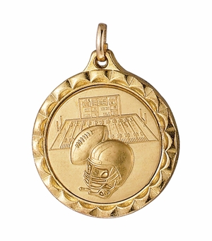 1 1/4 INCH MEDAL FRAME, FOOTBALL 1 INCH MEDALLION - MULTIPLE COLORS