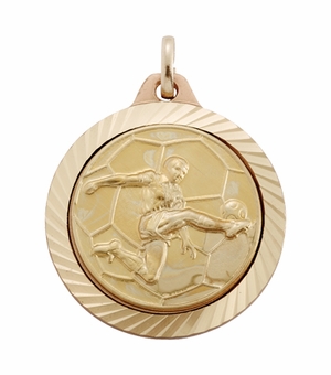 1 1/4 INCH MEDAL FRAME, SOCCER MALE 1 INCH MEDALLION - MULTIPLE COLORS