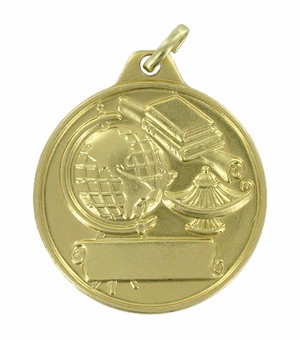 1-1/4 Inch in Diameter Customizable Die-Struck Academic Medal in Gold