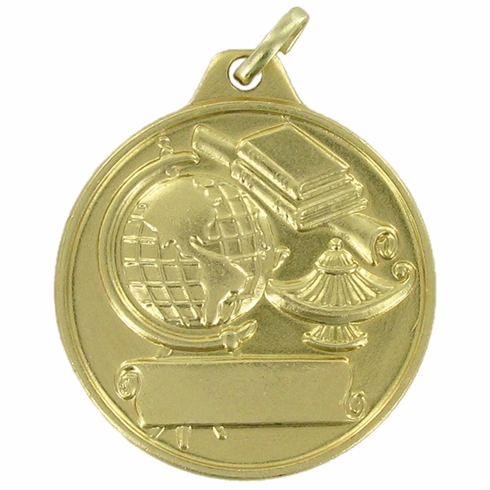 1-1/4 Inch in Diameter Customizable Die-Struck Academic Medal in Gold