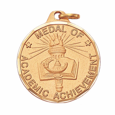1-1/4 Inch Die-Struck Medal of Academic Achievement in Gold