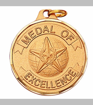 1-1/4 Inch Medal of Excellence in Gold