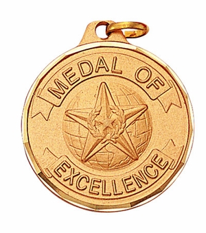 1-1/4 Inch Medal of Excellence in Gold