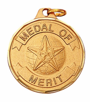 1-1/4 Inch Medal of Merit in Gold
