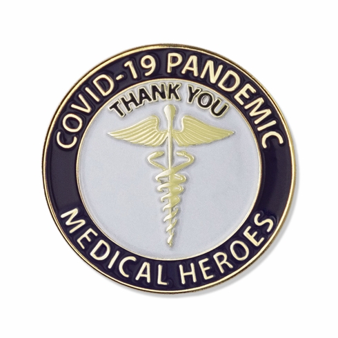 1-1/4 INCH MEDICAL HEROES COVID-19 PANDEMIC "THANK YOU" LAPEL PIN