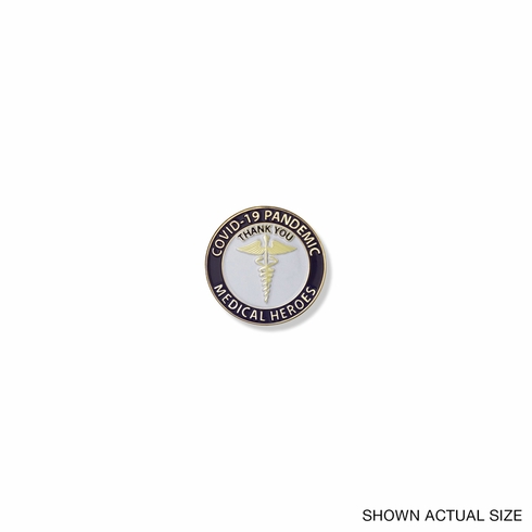 1-1/4 INCH MEDICAL HEROES COVID-19 PANDEMIC "THANK YOU" LAPEL PIN