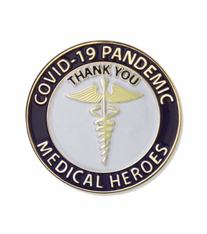 1-1/4 INCH MEDICAL HEROES COVID-19 PANDEMIC "THANK YOU" LAPEL PIN