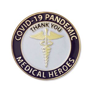 1-1/4 INCH MEDICAL HEROES COVID-19 PANDEMIC "THANK YOU" LAPEL PIN