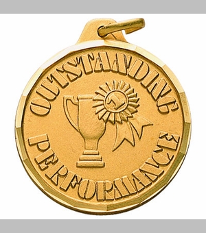 1-1/4 Inch Outstanding Performance Medal in Gold