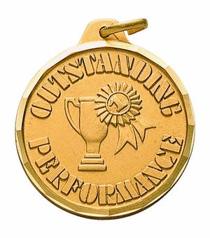 1-1/4 Inch Outstanding Performance Medal in Gold