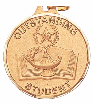 1-1/4 Inch Die-Struck Outstanding Student Medal in Gold