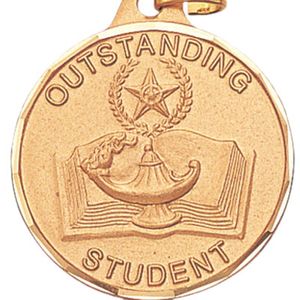 1-1/4 Inch Die-Struck Outstanding Student Medal in Gold