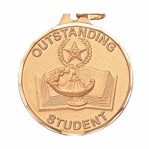 1-1/4 Inch Die-Struck Outstanding Student Medal in Gold