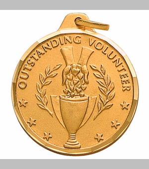 1-1/4 Inch Outstanding Volunteer Medal in Gold