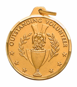 1-1/4 Inch Outstanding Volunteer Medal in Gold