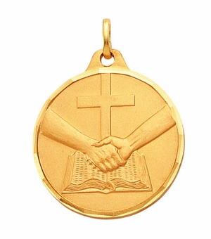 1-1/4 Inch Partners in Faith Medal in Gold, Silver, or Bronze