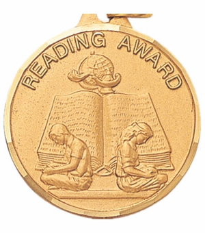 1-1/4 Inch Die-Struck Reading Award Medal in Gold, Silver, or Bronze