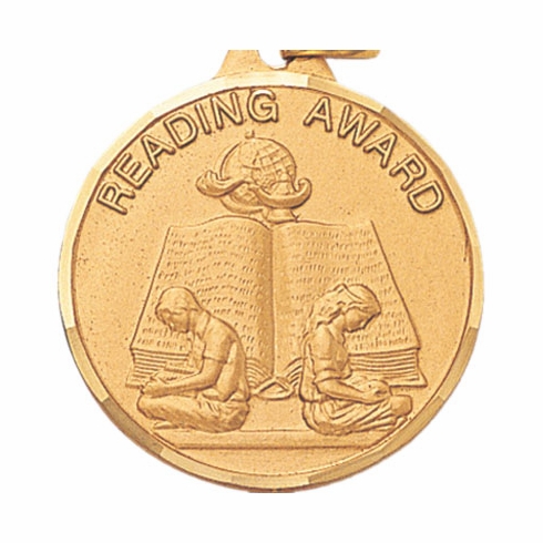 1-1/4 Inch Die-Struck Reading Award Medal in Gold, Silver, or Bronze