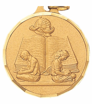1-1/4 Inch Die-Struck Reading Themed Medal in Gold, Silver, or Bronze
