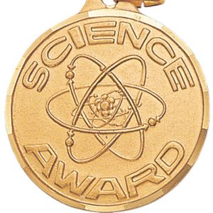 1-1/4 Inch Die-Struck Science Award Medal in Gold, Silver, or Bronze